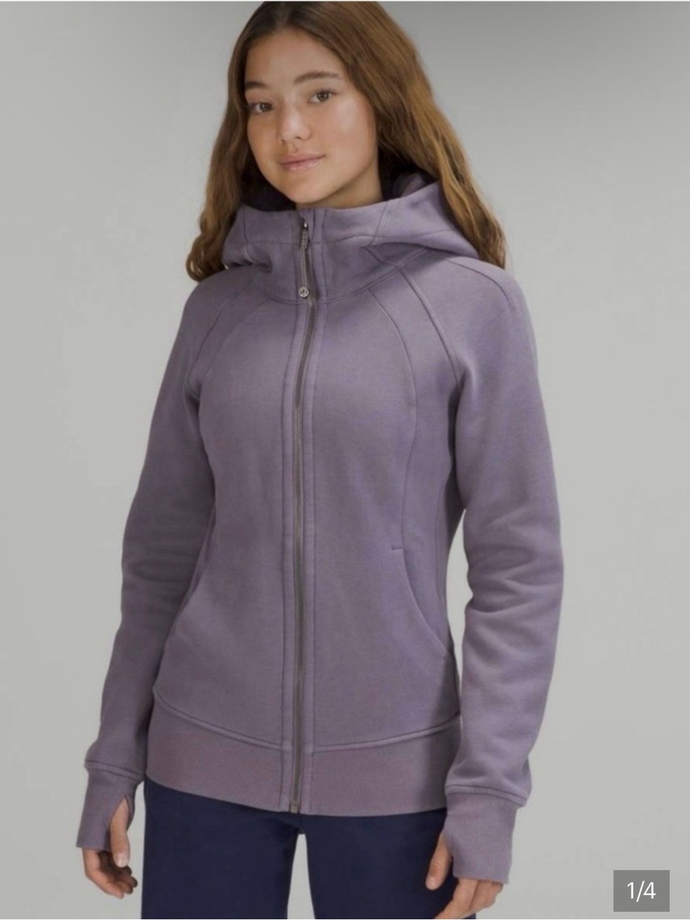 Lululemon Scuba Full Zip Hoodie Dusky Lavender - Size 12